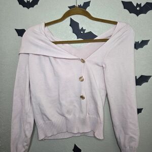 Elegant Pink Off-Shoulder Sweater